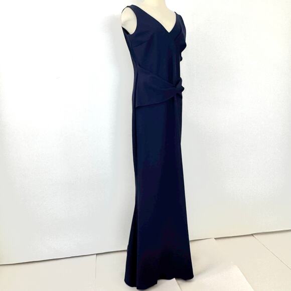 Chiara Boni La Petite Robe Trumpet Long Gown Dress Navy Size IT 52 (US XL) - Picture 6 of 12